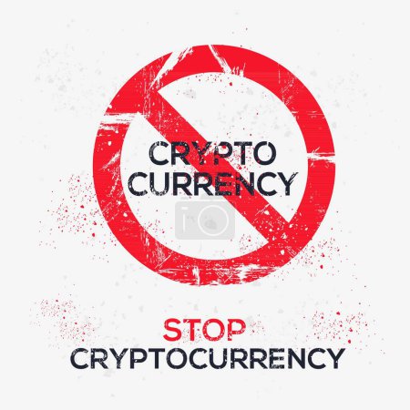(Cryptocurrency) Warning sign, vector illustration.