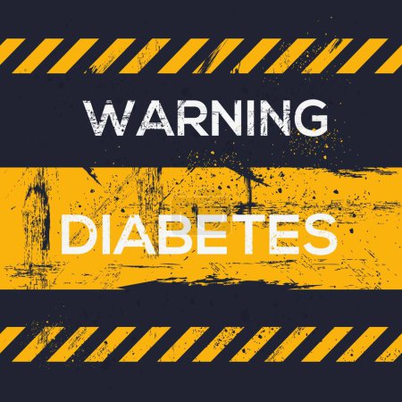 (Diabetes) Warning sign, vector illustration.