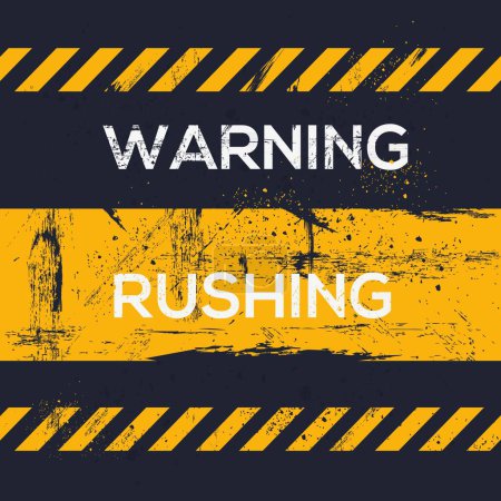 Illustration for (Rushing) Warning sign, vector illustration. - Royalty Free Image