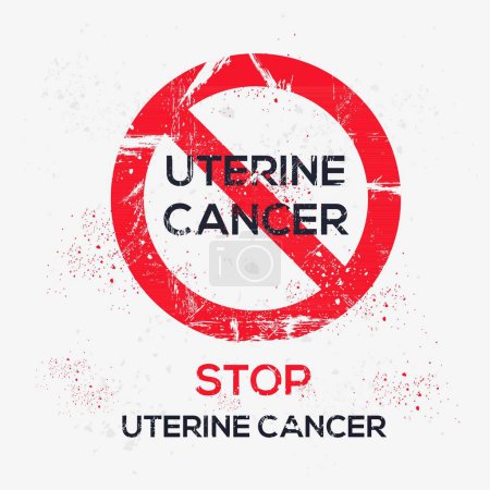 (Uterine cancer) Warning sign, vector illustration.