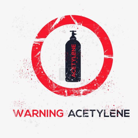 Illustration for (Acetylene) Warning sign, vector illustration. - Royalty Free Image