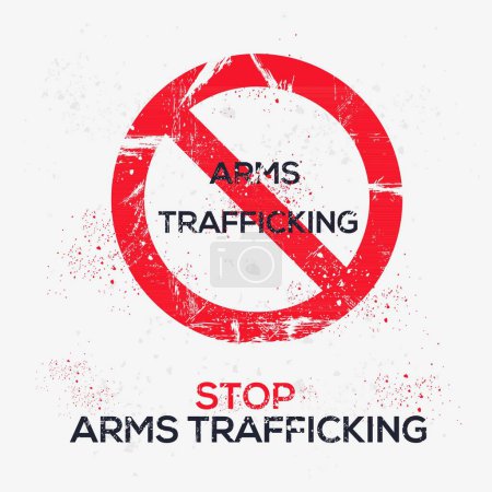 (Arms trafficking) Warning sign, vector illustration.