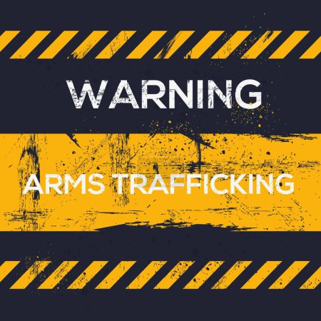 (Trafic d'armes) Panneau d'avertissement, illustration vectorielle.