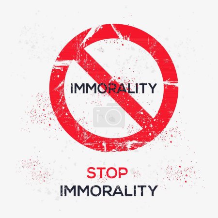 (Immorality) Warning sign, vector illustration.