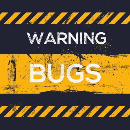 Téléchargez les illustrations : (Bugs) Panneau d'avertissement, illustration vectorielle. - en licence libre de droit
