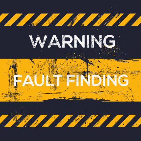 (Fault finding) Warning sign, vector illustration.