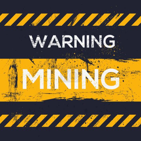 (Bergbau) Warnschild, Vektorabbildung.