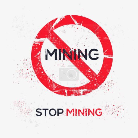 (Mining) Warning sign, vector illustration.