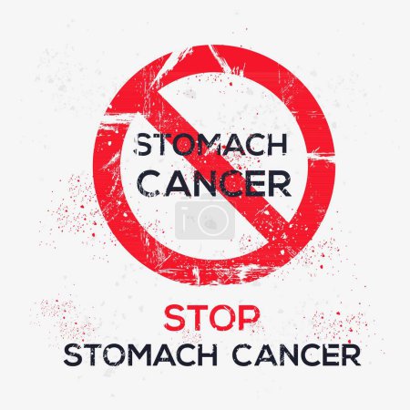 Téléchargez les illustrations : (Cancer de l'estomac) Signe d'avertissement, illustration vectorielle. - en licence libre de droit