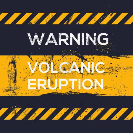 (Erupción volcánica) Signo de advertencia, ilustración vectorial.