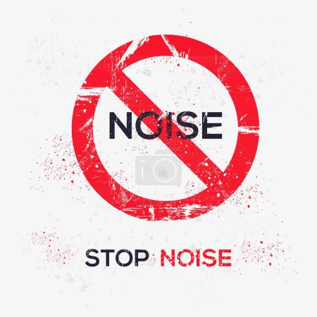 (Noise) Warning sign, vector illustration.