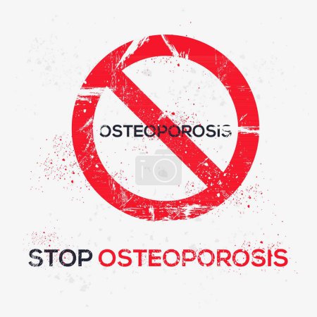 Illustration for (Osteoporosis) Warning sign, vector illustration. - Royalty Free Image