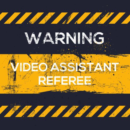 Illustration for VAR (Video Assistant Referee) Warning sign, vector illustration. - Royalty Free Image