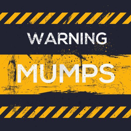 (Mumps) Signo de advertencia, ilustración vectorial.