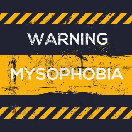 (Mysophobia) Signo de advertencia, ilustración vectorial.