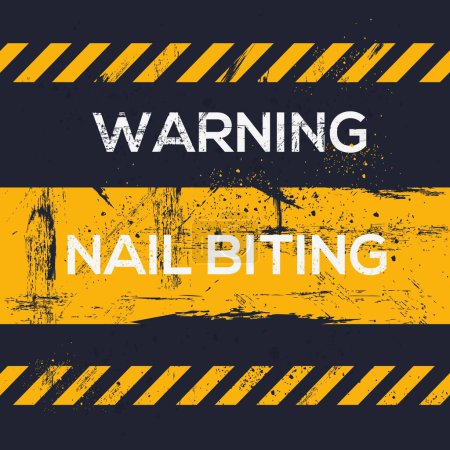 (Nail biting) Warning sign, vector illustration.