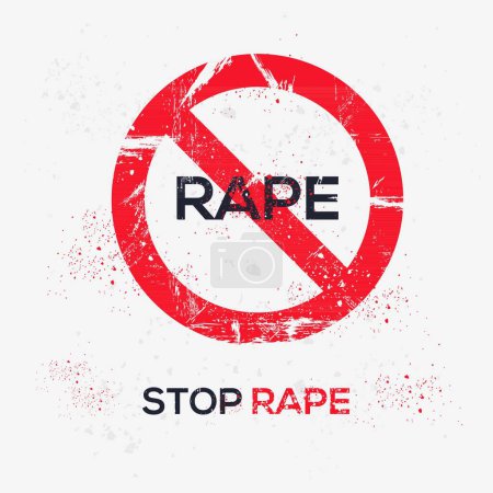 (Rape) Warning sign, vector illustration.