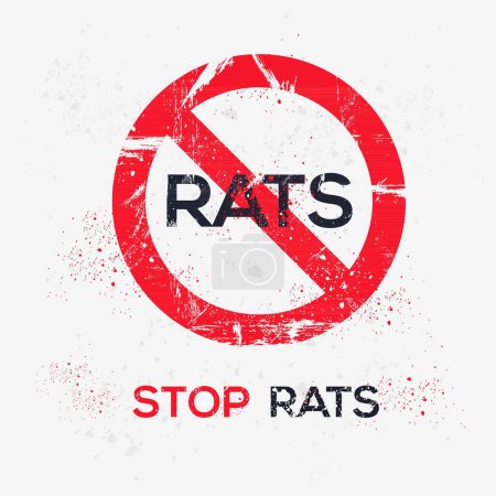 Illustration for (Rats) Warning sign, vector illustration. - Royalty Free Image