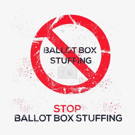 (Ballot box stuffing) Warning sign, vector illustration.