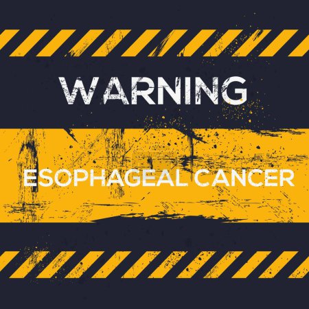 (Esophageal cancer) Warning sign, vector illustration.