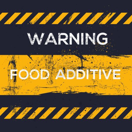 (Additif alimentaire) Panneau d'avertissement, illustration vectorielle.