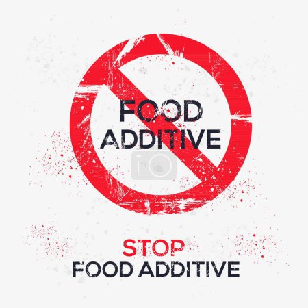 Illustration for (Food additive) Warning sign, vector illustration. - Royalty Free Image