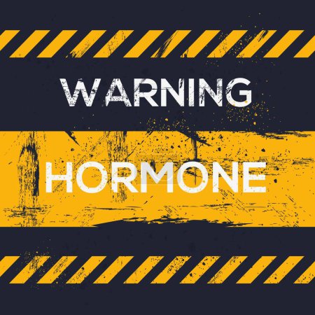 Téléchargez les illustrations : (Hormone) Signe d'avertissement, illustration vectorielle. - en licence libre de droit