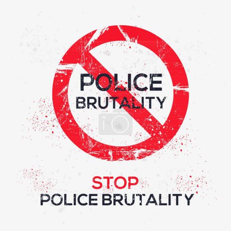 (Police brutality) Warning sign, vector illustration.