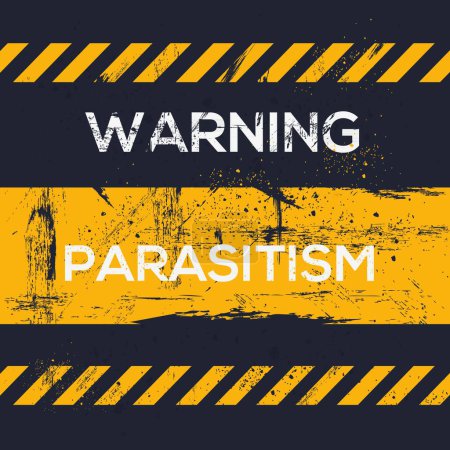 (parasitisme) Signe d'avertissement, illustration vectorielle.