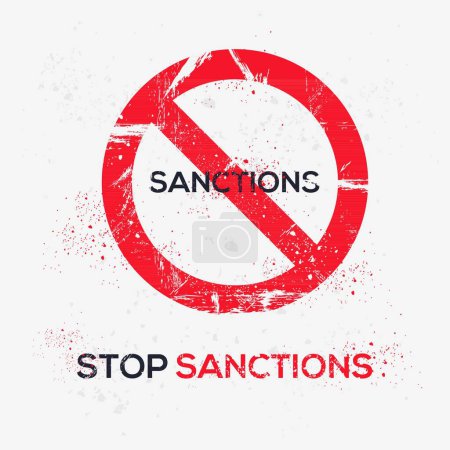 (Sanctions) Warning sign, vector illustration.