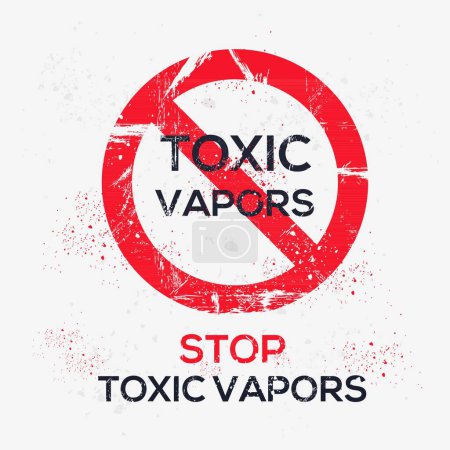 Illustration for (Toxic Vapors) Warning sign, vector illustration. - Royalty Free Image