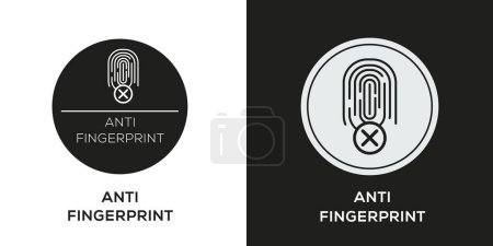 Illustration for Anti fingerprint Icon, Vector sign. - Royalty Free Image