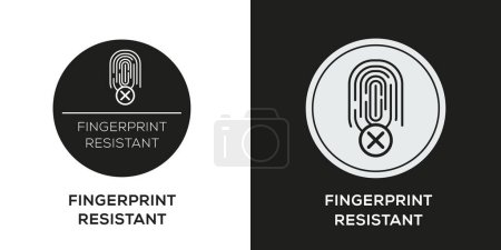 Illustration for Fingerprint resistant Icon, Vector sign. - Royalty Free Image