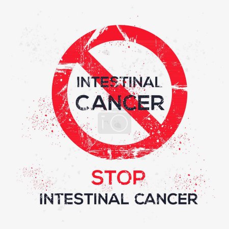 (Intestinal cancer) Warning sign, vector illustration.
