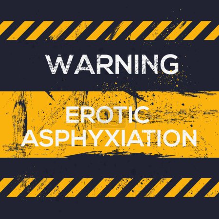 (Asfixia erótica) Signo de advertencia, ilustración vectorial.