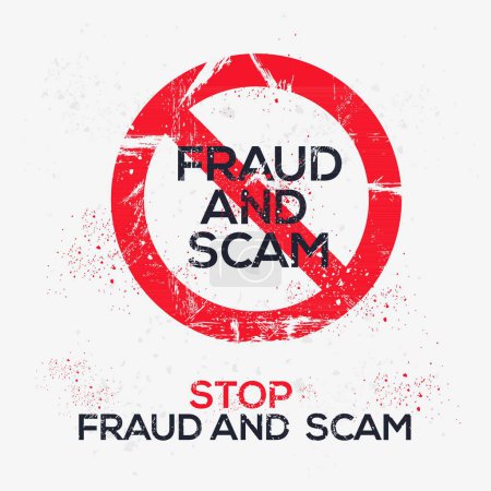 Illustration for (Fraud And scam) Warning sign, vector illustration. - Royalty Free Image