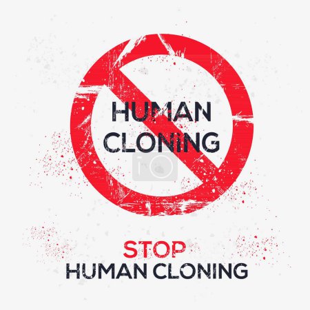 Illustration for (Human cloning) Warning sign, vector illustration. - Royalty Free Image