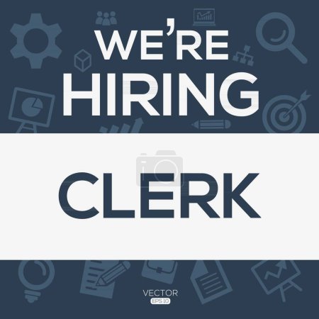 We are hiring (Clerk), Join our team, vector illustration.