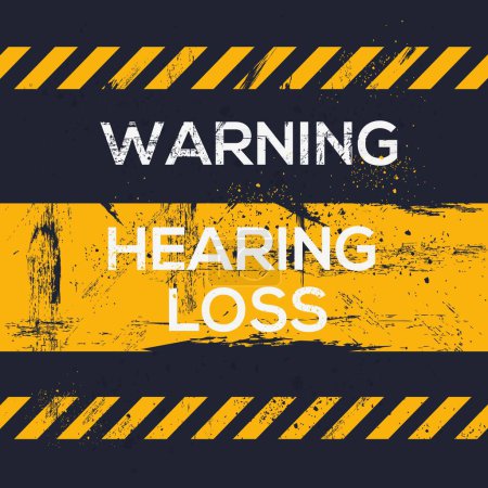 (Hearing loss) Warning sign, vector illustration.