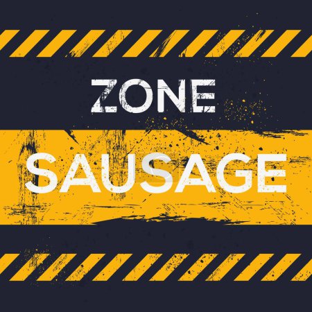 (Sausage zone) Warning sign, vector illustration.