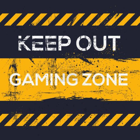 (Gaming Zone) Warning sign, vector illustration.