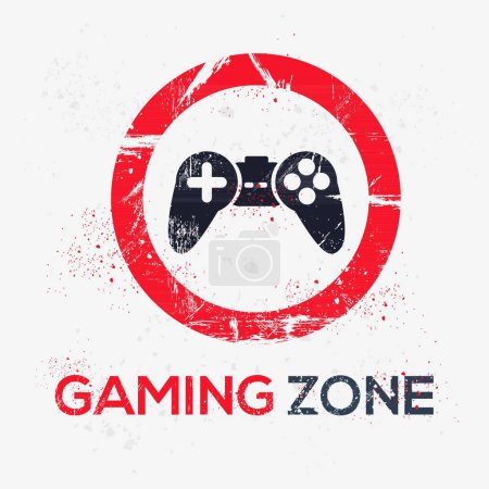 (Gaming Zone) Warning sign, vector illustration.