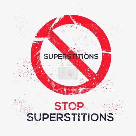 (Superstitions) Warning sign, vector illustration.