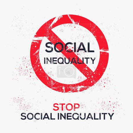 (Social inequality) Warning sign, vector illustration.