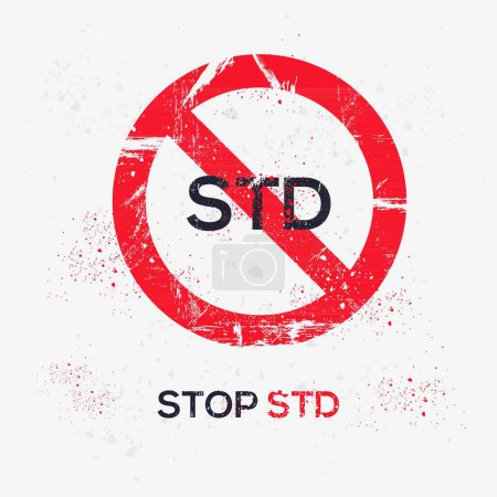 Illustration for Std (Sexually transmitted diseases) Warning sign, vector illustration. - Royalty Free Image