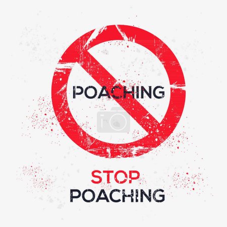 (Poaching) Warning sign, vector illustration.