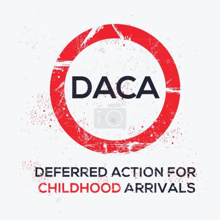 Panneau DACA (Action différée pour les arrivées d'enfants), illustration vectorielle.