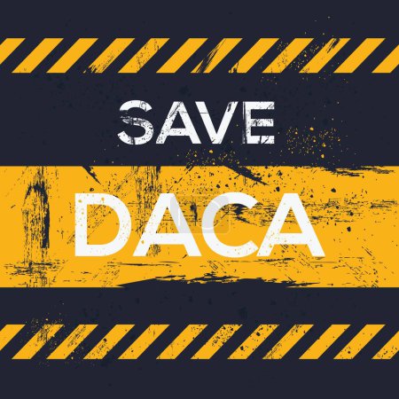Illustration for DACA (Deferred Action for Childhood Arrivals) sign, vector illustration. - Royalty Free Image