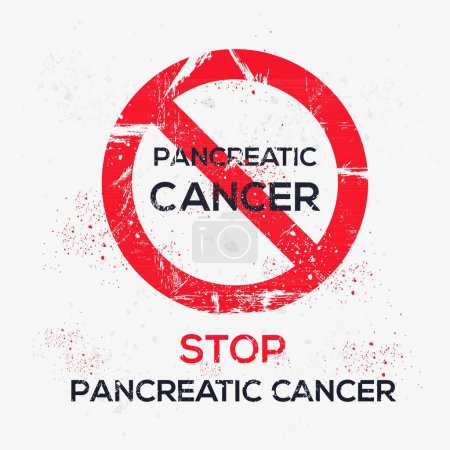 (Pancreatic cancer) Warning sign, vector illustration.