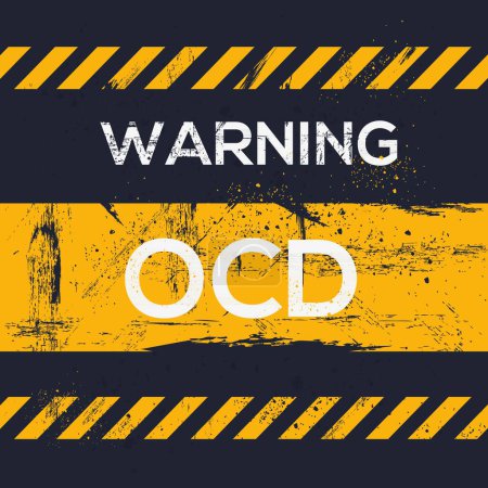 (OCD) Obsessive-compulsive disorder, Warning sign, vector illustration.